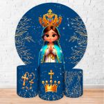 Capa Painel + Trio Capas Cilindros Sublimados Tema Religioso/ Nossa Senhora cute 2070
