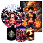 Kit 5 Peças Capa Redonda + Capa Retangular + Trio Capas Cilindros Sublimados Tema One Piece 441