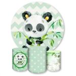 Capa Painel + Trio Capas Cilindros Sublimados Tema Pandinha 706