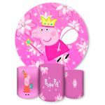 Capa Painel + Trio Capas Cilindros Sublimados Tema Peppa Pig 1274