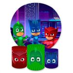 Capa Painel + Trio Capas Cilindros Sublimados Tema PJ Masks 3013