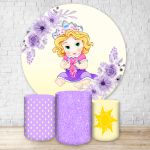 Capa Painel + Trio Capas Cilindros Sublimados Tema Princesa Cute 2014