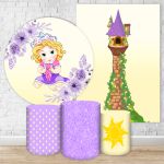 Kit 5 Peças Capa Redonda + Capa Retangular + Trio Capas Cilindros Sublimados Tema Princesa Cute 2014
