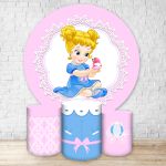 Capa Painel + Trio Capas Cilindros Sublimados Tema Princesa Cute 2015