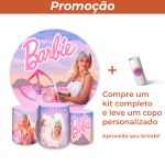 Capa Painel + Trio Capas Cilindros Sublimados Tema Barbie 2059