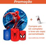 Capa Painel + Trio Capas Cilindros Sublimados Tema Homem Aranha 1232