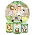 Capa Painel + Trio Capas Cilindros Sublimados Tema Safari 980