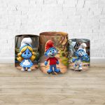 Trio Capas Cilindros Sublimados Tema Smurfs 4045