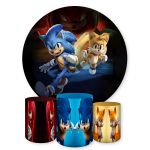 Capa Painel + Trio Capas Cilindros Sublimados Tema Sonic 844