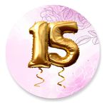 Painel Redondo 50x50 - 15 anos