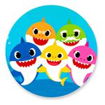 Painel Redondo 50x50 - Baby Shark
