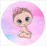 Painel Redondo 50x50 - Chá de Bebê Menina