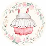 Painel Redondo 50x50 - Chá de Bebê Menina