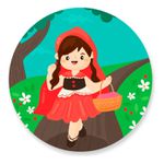 Painel Redondo 50x50 - Chapeuzinho Vermelho