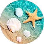 Painel Redondo 50x50 - Conchas Praia