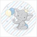 Painel Redondo 50x50 - Elefantinho