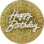 Painel Redondo 50x50 - Happy Birthday