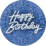 Painel Redondo 50x50 - Happy Birthday