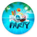 Painel Redondo 50x50 - Pool Party