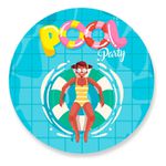 Painel Redondo 50x50 - Pool Party