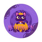 Kit Painel De Festa Halloween Redondo + Trio De Cilindros Em Tecido