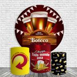 Kit Painel De Festa boteco Redondo + Trio De Cilindros Em Tecido 