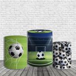 Trio De Cilindros Para Festa Futebol Bola Gol