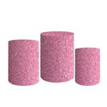 Trio De Cilindros Para Festa Glitter Rosa Brilho 2