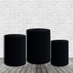 Trio De Cilindros Para Festa Fundo Preto Liso