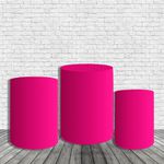 Trio De Cilindros Para Festa Fundo Rosa Liso