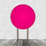 Painel De Festa Redondo Fundo Rosa Liso