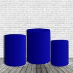 Trio De Cilindros Para Festa Fundo Azul Marinho Liso