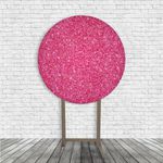 Painel De Festa Redondo Glitter Rosa Brilho 3