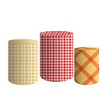 Trio De Cilindros Para Festa Xadrez Vermelho Piquenique