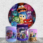 Kit Painel De Festa + Trio de Cilindros Em Tecido Divertidamente Emoções