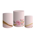 Trio De Cilindros Para Festa Arranjo De Flores Jardim Floral