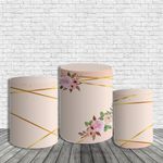 Trio De Cilindros Para Festa Arranjo De Flor Rosa Jardim