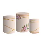 Trio De Cilindros Para Festa Arranjo De Flor Rosa Jardim