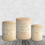 Kit Painel De Festa Feliz Ano Novo Virada Redondo + Trio De Cilindros Em Tecido