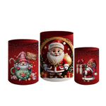 Trio De Cilindros Para Festa Feliz Natal Papai Noel