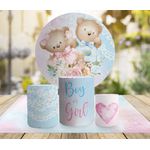 Kit Capa Painel Sublimado + 3 Capas De Cilindro - Chá Revelação