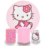 Painel Decorativo Hello Kitty Rosa – Kit Completo para Festa Infantil