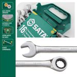 Jogo de Chave Combinada Catraca de 8-24mm com 16 Peças da Sata -ST08034L