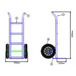 Carrinho De Carga de 180kg com Pneu de Ar 3,25 x 8 Da Metalosa