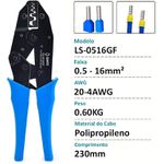 ALICATE PRENSA TERMINAL MANUAL 6MM TUBULAR RIOSUL