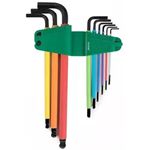 Jogo Chave Hexagonal Longa Color Abaulada 9 peças SATA - ST09101CHBSJ
