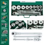 Jogo Soquetes Estriados 3/4" de 3/4" pol com 15 peças SATA - ST09015SJ