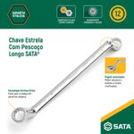 Jogo de Chave Estrela Angulada 75° 12 Peças 6x7 A 30x32mm Da Sata