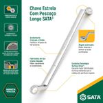 Jogo de Chave Estrela Angulada 75° 12 Peças 6x7 A 30x32mm Da Sata
