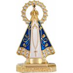 Imagem Aparecida Dourada De Metal Com Coroa Com Strass